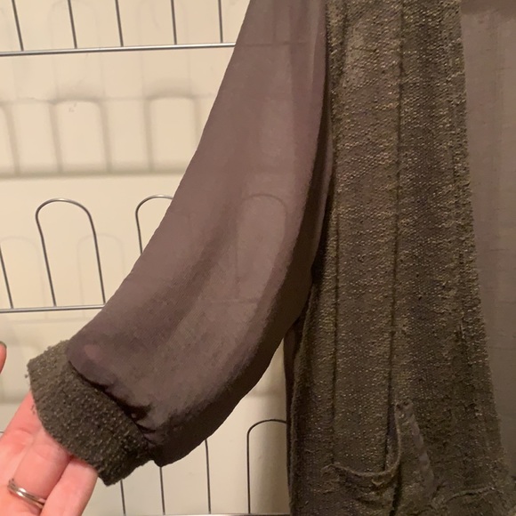 Silence + noise Army green cardigan - Picture 3 of 10